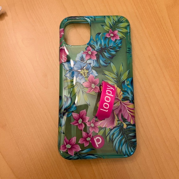 Loopy Cases i11/i10 Clear Sea Glass Floral 6.1 Lefty Phone Case with Storage Bag - Picture 2 of 7